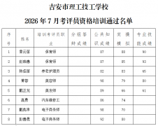 关于2026年7月考评员资格考核培训通过人员名